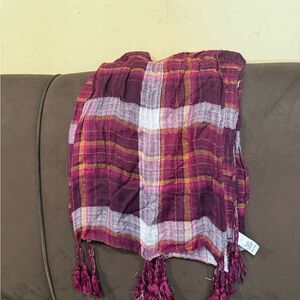 Maurices Purple and Gold Plaid Scarf